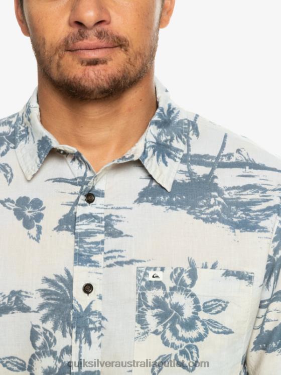 Quiksilver Men Airflow Cotton Short Sleeve Shirt H2N4B1368 birch airflow