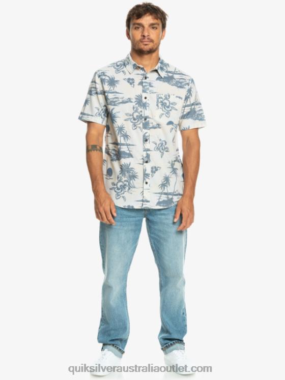 Quiksilver Men Airflow Cotton Short Sleeve Shirt H2N4B1368 birch airflow