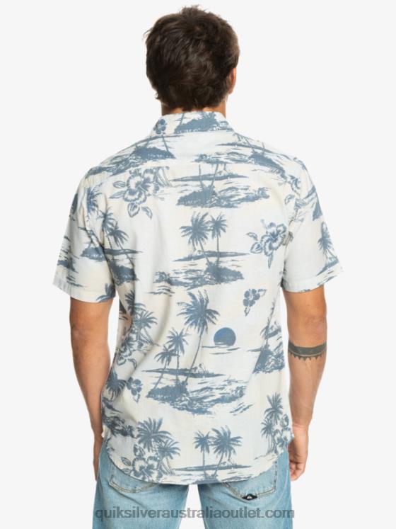 Quiksilver Men Airflow Cotton Short Sleeve Shirt H2N4B1368 birch airflow
