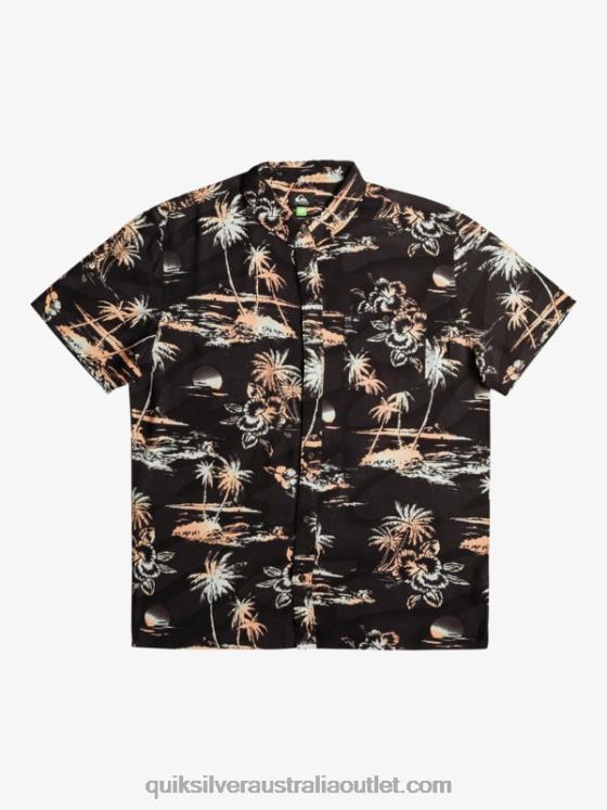 Quiksilver Men Airflow Cotton Short Sleeve Shirt H2N4B1369 black airflow