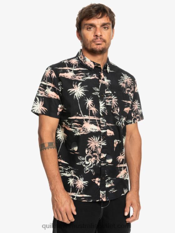 Quiksilver Men Airflow Cotton Short Sleeve Shirt H2N4B1369 black airflow