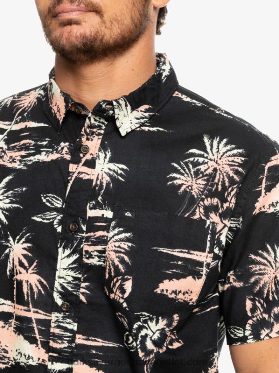 Quiksilver Men Airflow Cotton Short Sleeve Shirt H2N4B1369 black airflow