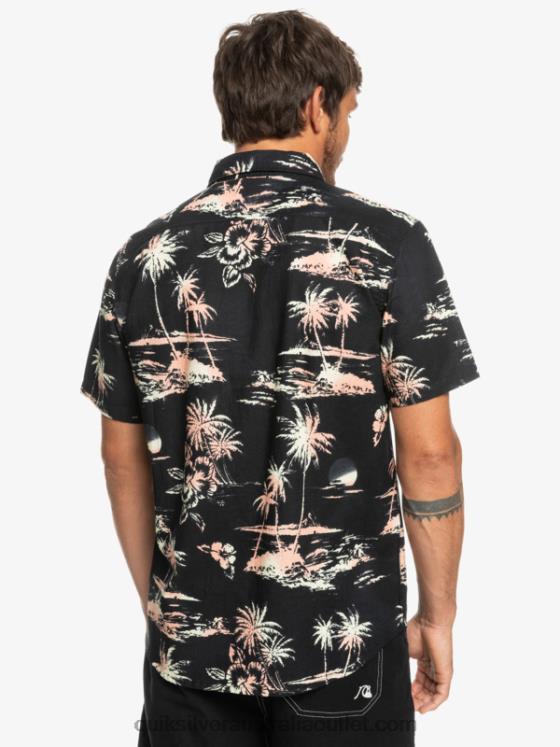 Quiksilver Men Airflow Cotton Short Sleeve Shirt H2N4B1369 black airflow