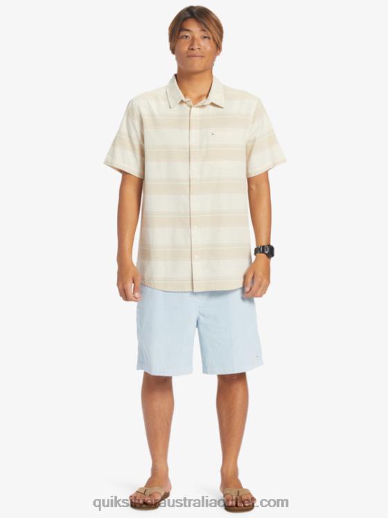 Quiksilver Men Cali Sunrise Short Sleeve Shirt H2N4B445 birch cali str