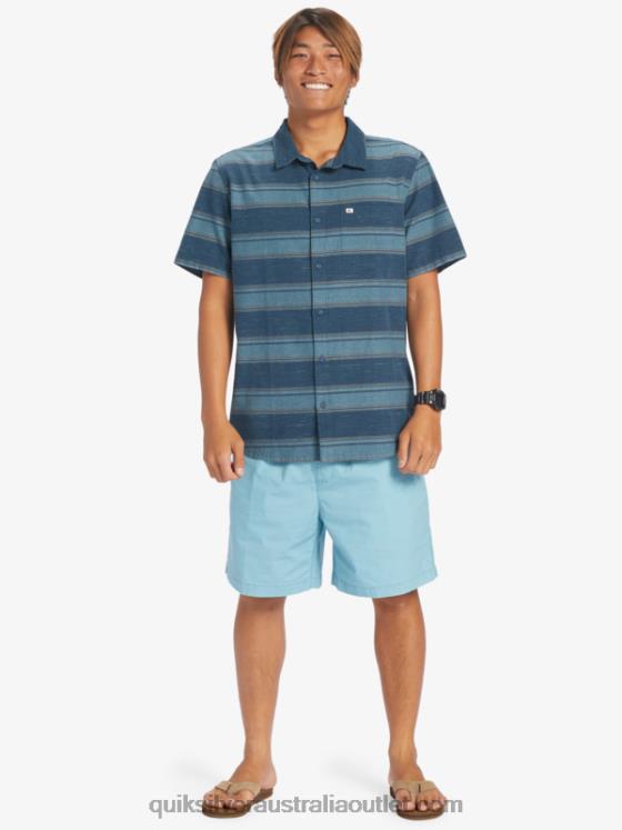 Quiksilver Men Cali Sunrise Short Sleeve Shirt H2N4B446 midnight navy cali str
