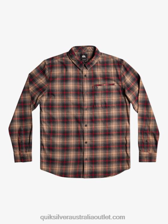 Quiksilver Men Cramond Stretch Long Sleeve Shirt H2N4B1049 ruby wine cramond