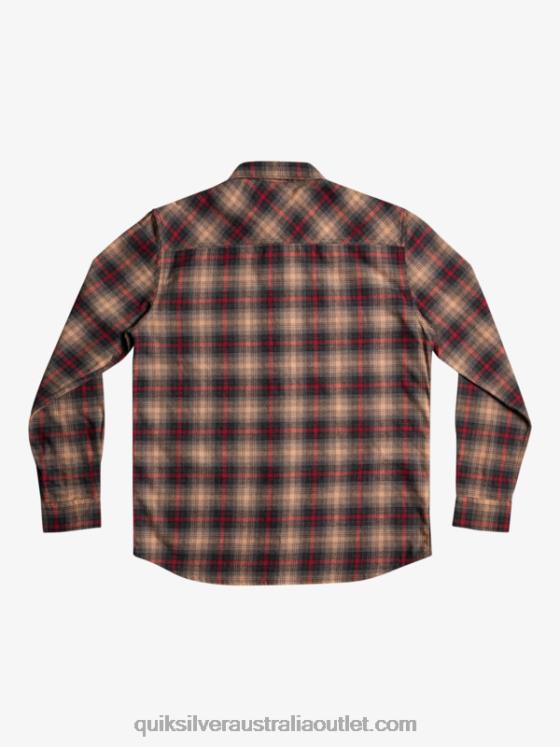 Quiksilver Men Cramond Stretch Long Sleeve Shirt H2N4B1049 ruby wine cramond