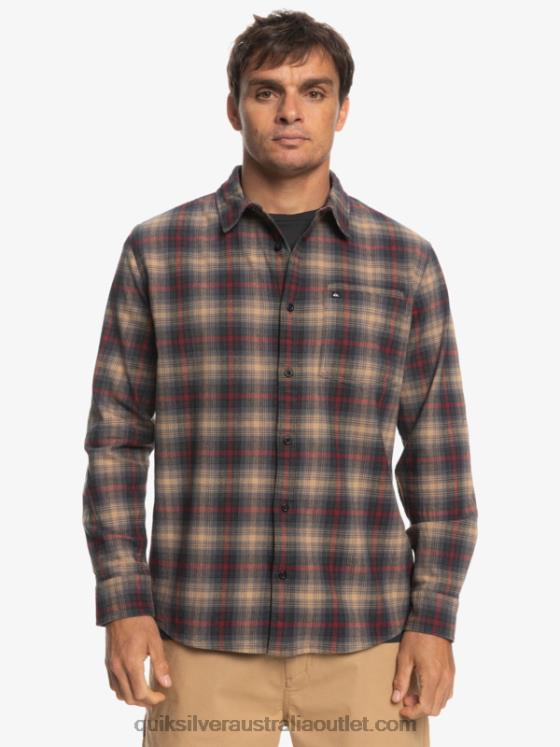 Quiksilver Men Cramond Stretch Long Sleeve Shirt H2N4B1049 ruby wine cramond