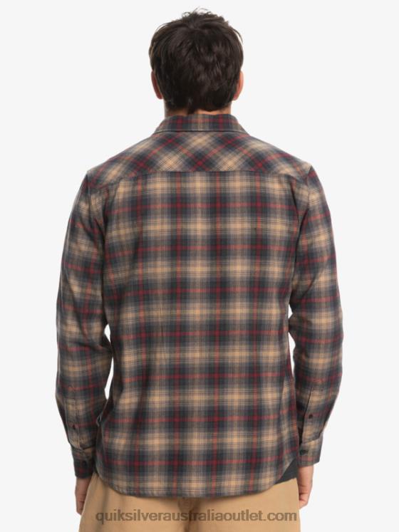 Quiksilver Men Cramond Stretch Long Sleeve Shirt H2N4B1049 ruby wine cramond