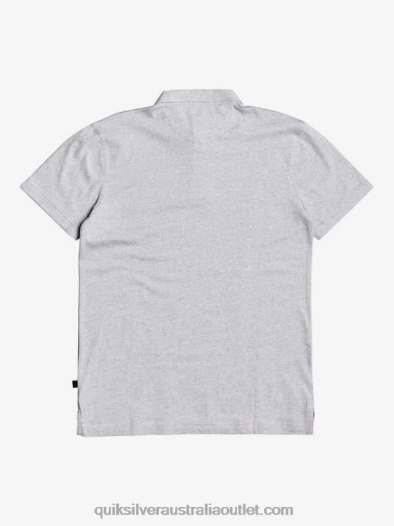 Quiksilver Men Everyday Sun Cruise Short Sleeve Polo Shirt H2N4B1552 light grey heather