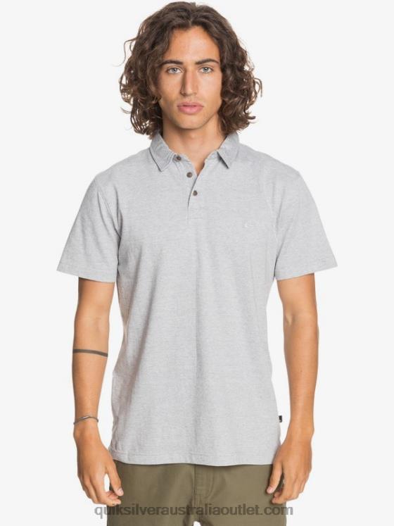 Quiksilver Men Everyday Sun Cruise Short Sleeve Polo Shirt H2N4B1552 light grey heather