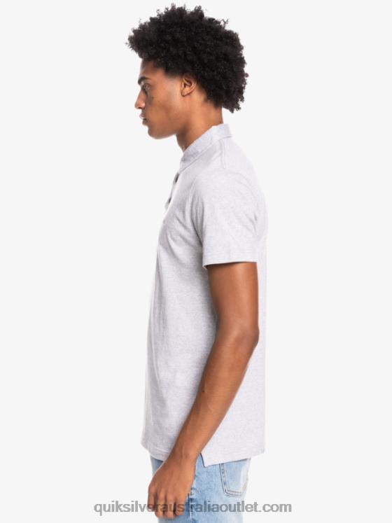 Quiksilver Men Everyday Sun Cruise Short Sleeve Polo Shirt H2N4B1552 light grey heather