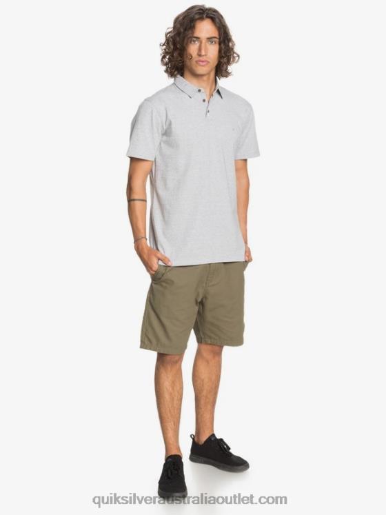 Quiksilver Men Everyday Sun Cruise Short Sleeve Polo Shirt H2N4B1552 light grey heather
