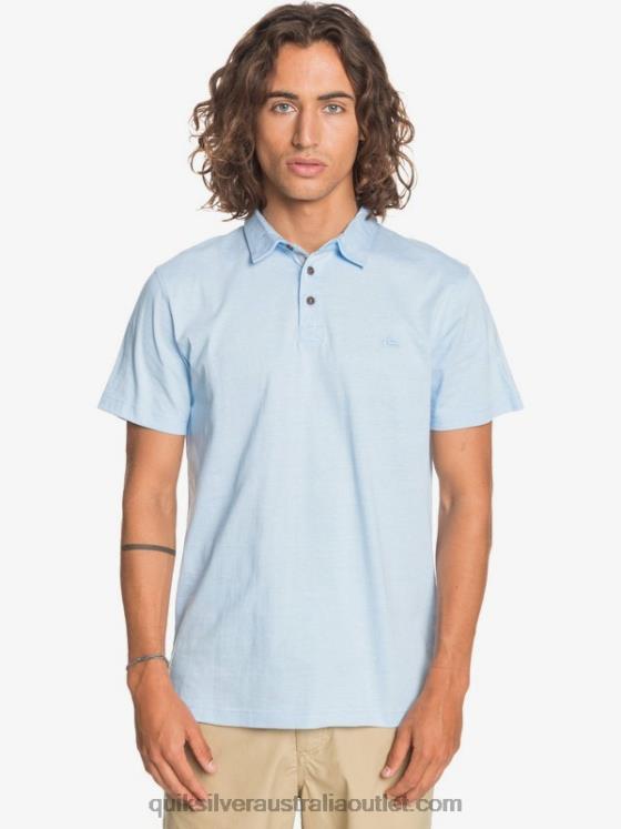 Quiksilver Men Everyday Sun Cruise Short Sleeve Polo Shirt H2N4B1553 airy blue