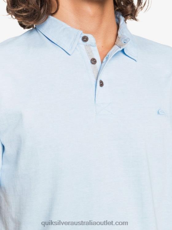 Quiksilver Men Everyday Sun Cruise Short Sleeve Polo Shirt H2N4B1553 airy blue