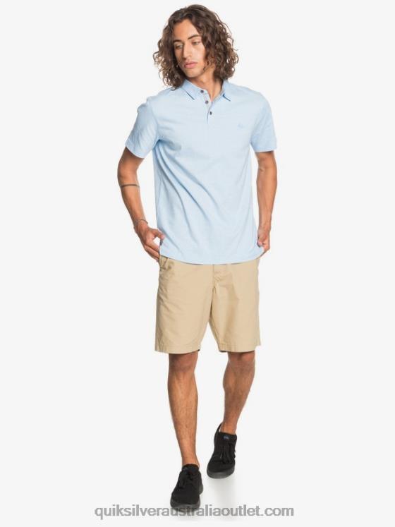Quiksilver Men Everyday Sun Cruise Short Sleeve Polo Shirt H2N4B1553 airy blue