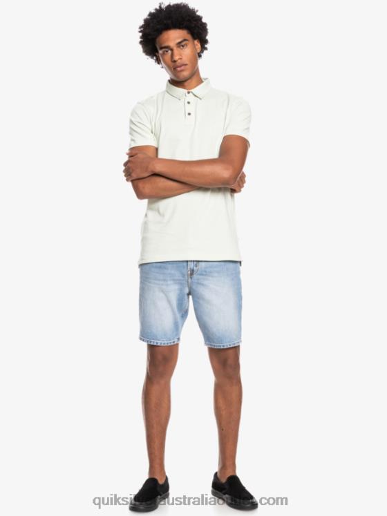 Quiksilver Men Everyday Sun Cruise Short Sleeve Polo Shirt H2N4B1554 celendine