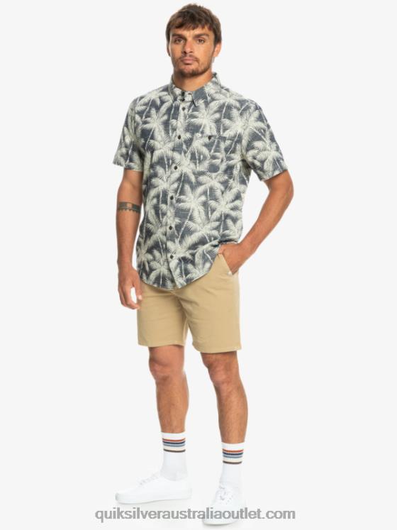 Quiksilver Men Fleeting Moment Short Sleeve Shirt H2N4B995 navy fleeting moment