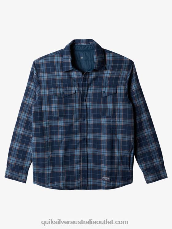 Quiksilver Men Free Climb Insulated Reversible Flannel Shirt H2N4B1702 insignia blue free climb