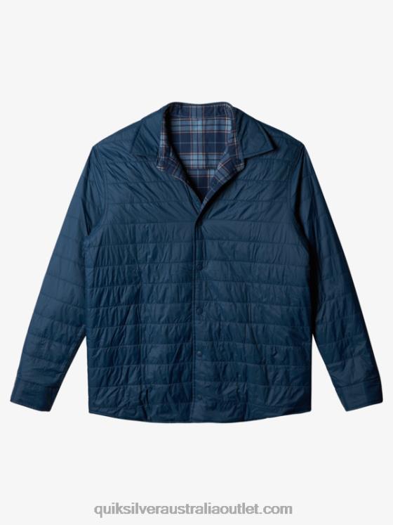 Quiksilver Men Free Climb Insulated Reversible Flannel Shirt H2N4B1702 insignia blue free climb