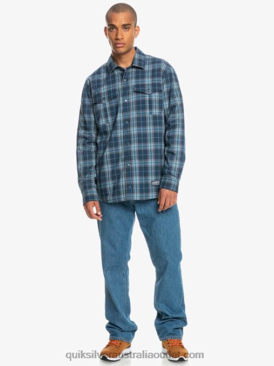 Quiksilver Men Free Climb Insulated Reversible Flannel Shirt H2N4B1702 insignia blue free climb