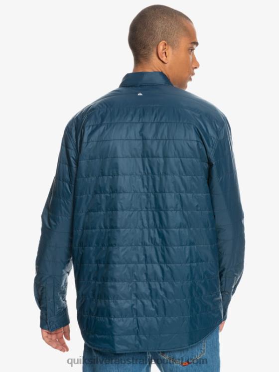 Quiksilver Men Free Climb Insulated Reversible Flannel Shirt H2N4B1702 insignia blue free climb