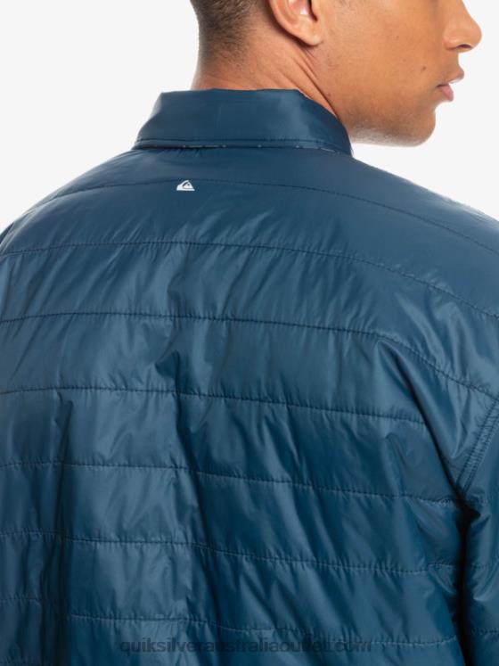 Quiksilver Men Free Climb Insulated Reversible Flannel Shirt H2N4B1702 insignia blue free climb