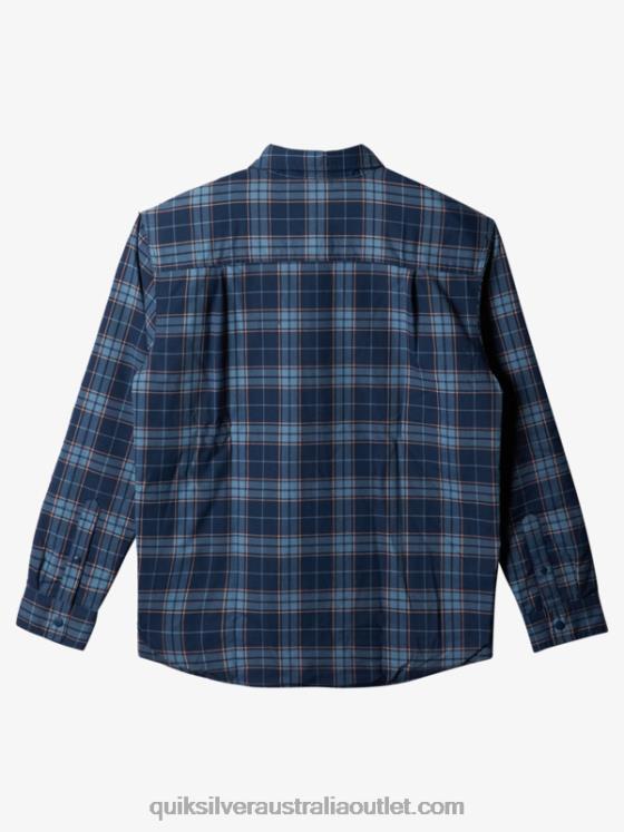 Quiksilver Men Free Climb Insulated Reversible Flannel Shirt H2N4B1702 insignia blue free climb