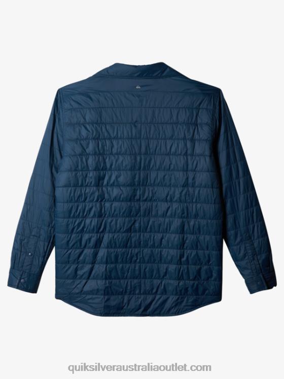 Quiksilver Men Free Climb Insulated Reversible Flannel Shirt H2N4B1702 insignia blue free climb