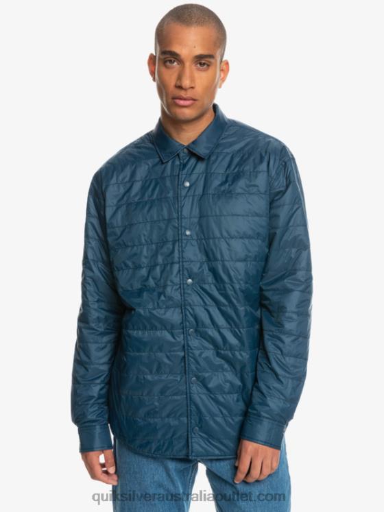Quiksilver Men Free Climb Insulated Reversible Flannel Shirt H2N4B1702 insignia blue free climb