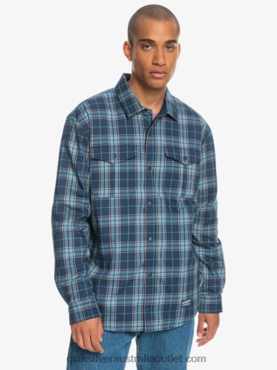 Quiksilver Men Free Climb Insulated Reversible Flannel Shirt H2N4B1702 insignia blue free climb