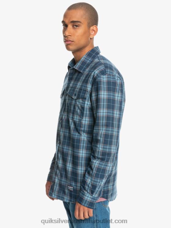 Quiksilver Men Free Climb Insulated Reversible Flannel Shirt H2N4B1702 insignia blue free climb
