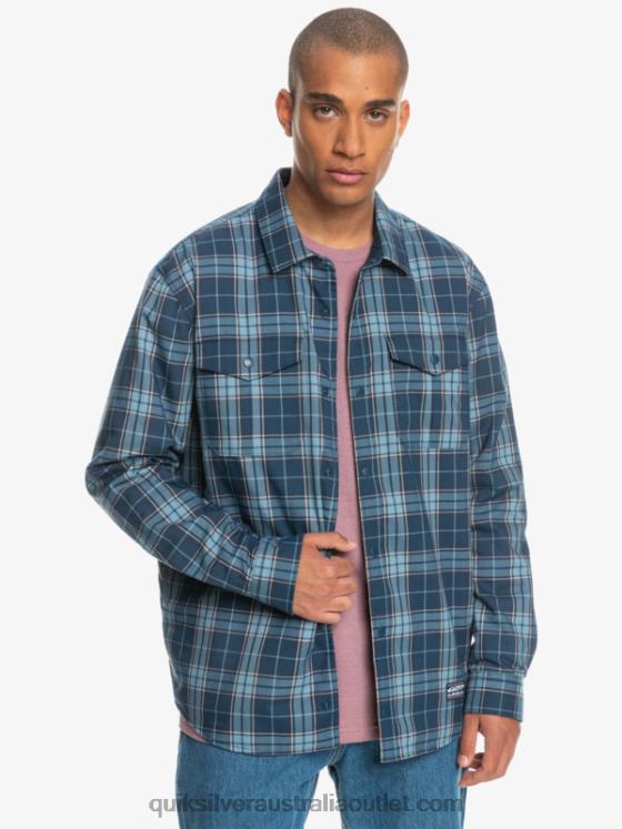 Quiksilver Men Free Climb Insulated Reversible Flannel Shirt H2N4B1702 insignia blue free climb