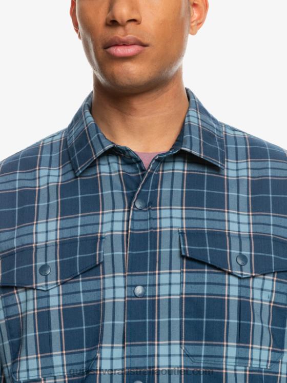Quiksilver Men Free Climb Insulated Reversible Flannel Shirt H2N4B1702 insignia blue free climb