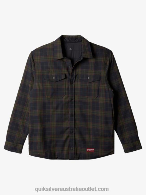 Quiksilver Men Free Climb Insulated Reversible Flannel Shirt H2N4B1703 phantom free climb