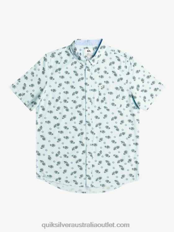 Quiksilver Men From Ocean To Paradise Short Sleeve Shirt H2N4B1389 sky blue from ocean