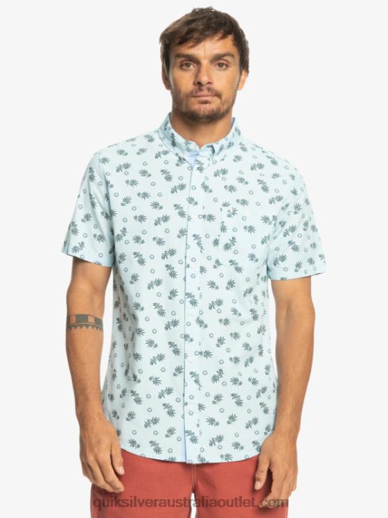 Quiksilver Men From Ocean To Paradise Short Sleeve Shirt H2N4B1389 sky blue from ocean