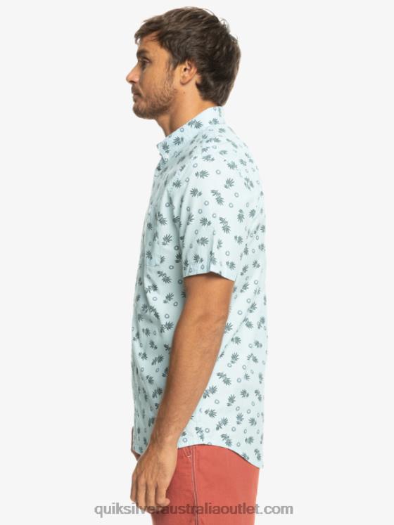 Quiksilver Men From Ocean To Paradise Short Sleeve Shirt H2N4B1389 sky blue from ocean