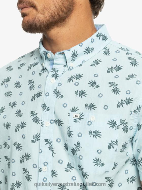 Quiksilver Men From Ocean To Paradise Short Sleeve Shirt H2N4B1389 sky blue from ocean