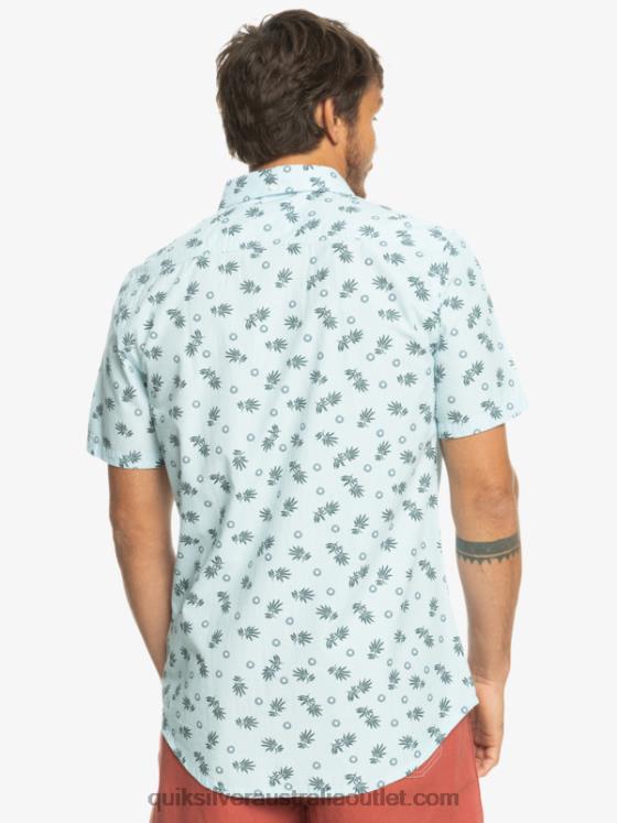 Quiksilver Men From Ocean To Paradise Short Sleeve Shirt H2N4B1389 sky blue from ocean