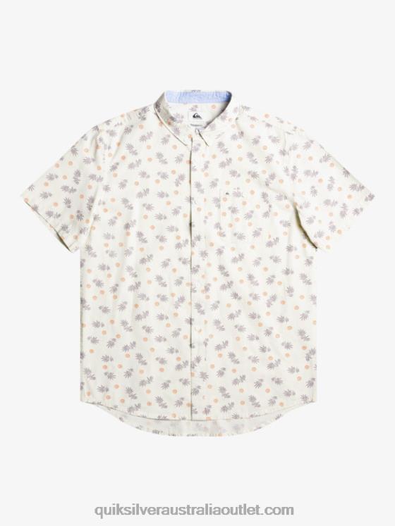 Quiksilver Men From Ocean To Paradise Short Sleeve Shirt H2N4B1390 white from ocean