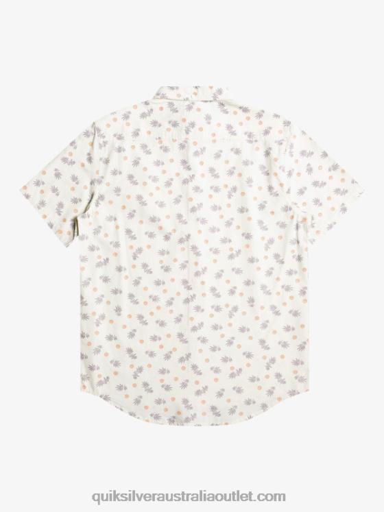 Quiksilver Men From Ocean To Paradise Short Sleeve Shirt H2N4B1390 white from ocean