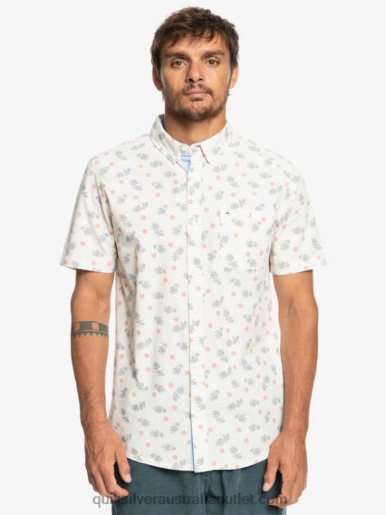 Quiksilver Men From Ocean To Paradise Short Sleeve Shirt H2N4B1390 white from ocean