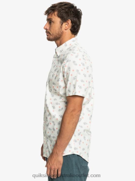 Quiksilver Men From Ocean To Paradise Short Sleeve Shirt H2N4B1390 white from ocean