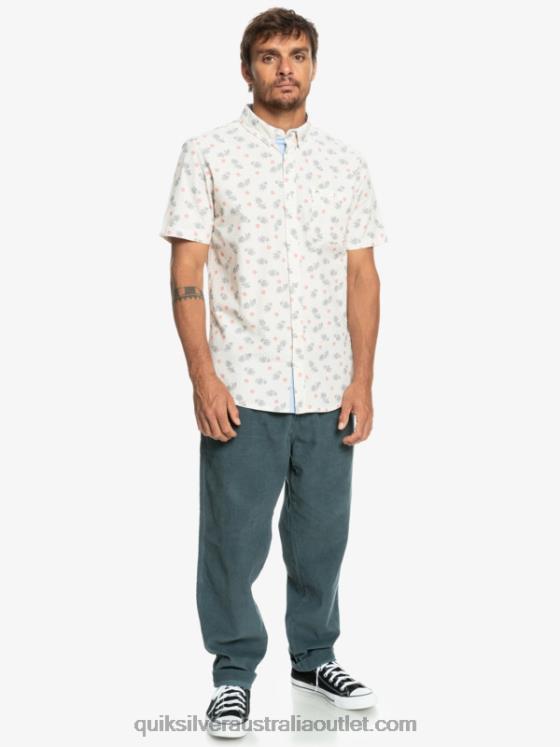 Quiksilver Men From Ocean To Paradise Short Sleeve Shirt H2N4B1390 white from ocean