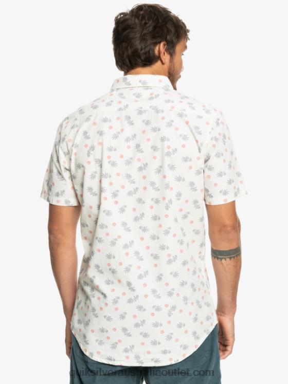Quiksilver Men From Ocean To Paradise Short Sleeve Shirt H2N4B1390 white from ocean