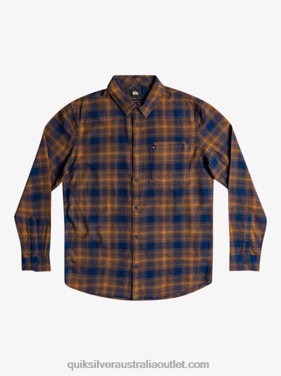 Quiksilver Men Ganaway Stretch Long Sleeve Flannel Shirt H2N4B1767 insignia blue ganaway