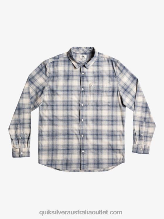 Quiksilver Men Ganaway Stretch Long Sleeve Flannel Shirt H2N4B1768 birch ganaway