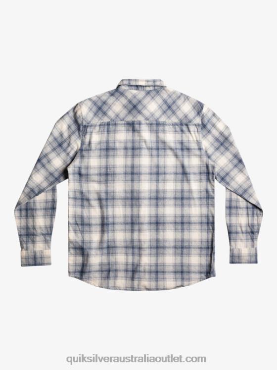 Quiksilver Men Ganaway Stretch Long Sleeve Flannel Shirt H2N4B1768 birch ganaway