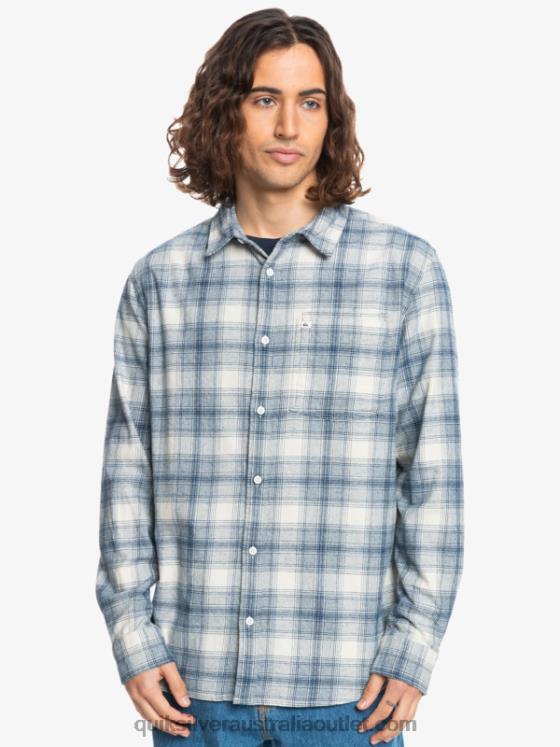 Quiksilver Men Ganaway Stretch Long Sleeve Flannel Shirt H2N4B1768 birch ganaway